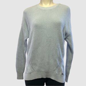 Hollister Light Blue Knit Crewneck Pullover Sweater Loose Fit Size Small